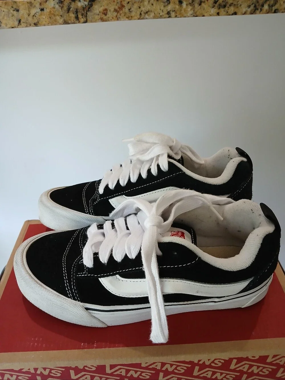 Vans Black and White Low Top Sneakers